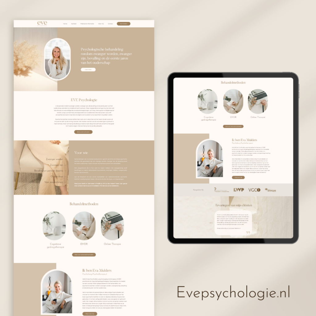 Eve Psychologie website de Ruwe Diamant webdesign