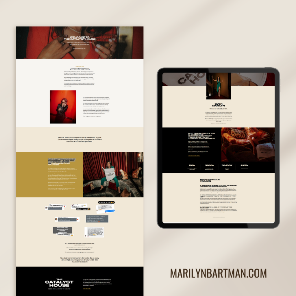 Sales page Marilyn Bartman - De Ruwe Diamant Webdesign